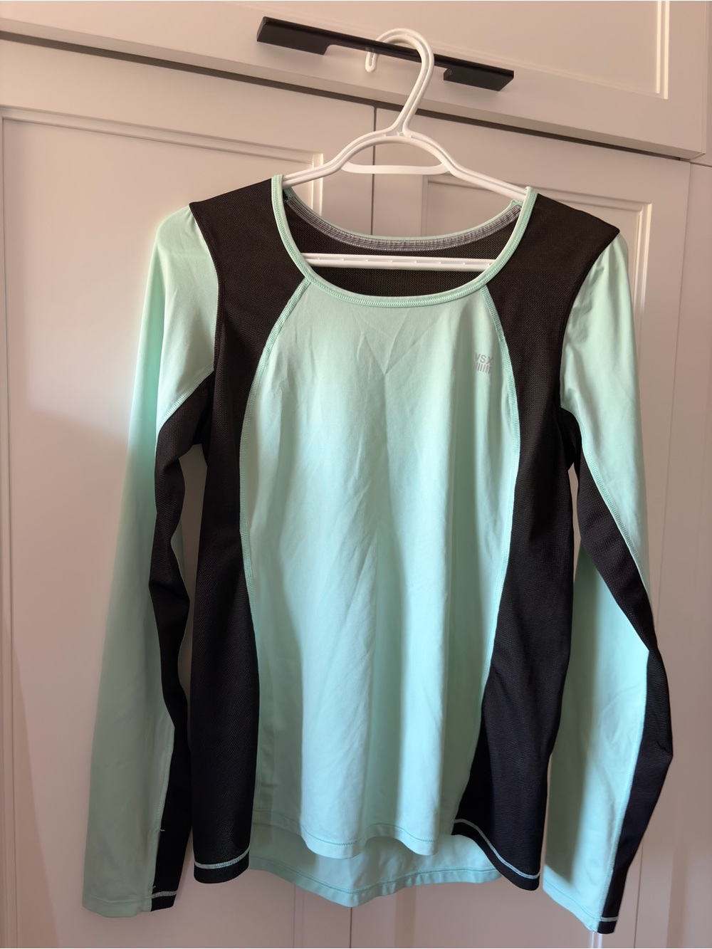 Victoria's Secret Mint Green and Black Long Sleeve Athletic Top